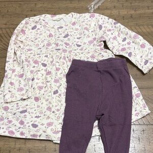 Floral Dress and Purple Leggings Set